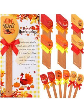 24 Pack Fall Silicone Spatulas - Perfect Thanksgiving Kitchen Gifts & Utensils